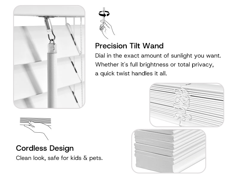 Custom faux wood blinds feature overview 2