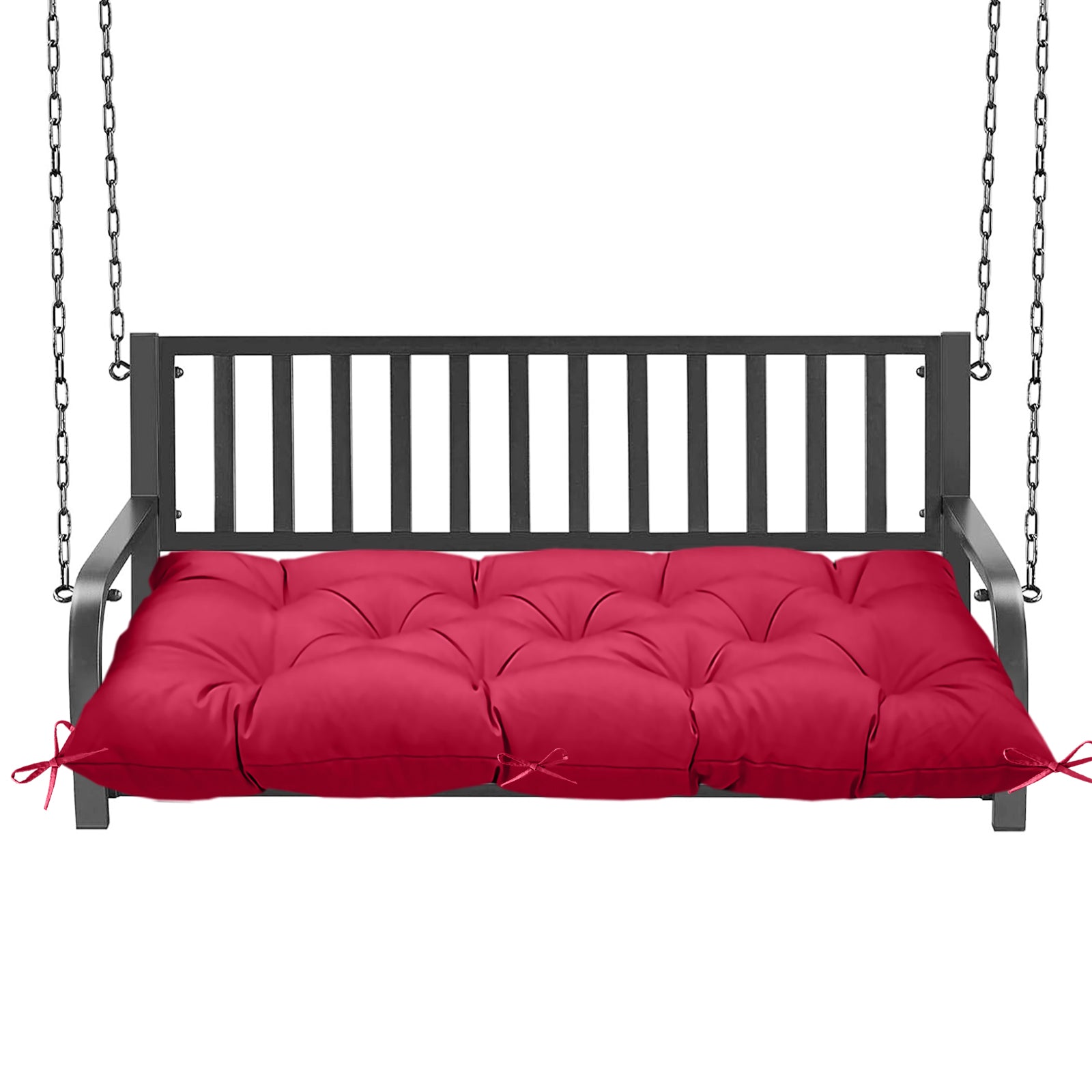 Outdoor Porch Swing Bench Cushion | 3-Seater Weather Resistant Patio Swing Seat Replacement Pad with Secure Tie Strings, Multiple Prints & Solid Colors for Garden Yard Hanging Swing Chair