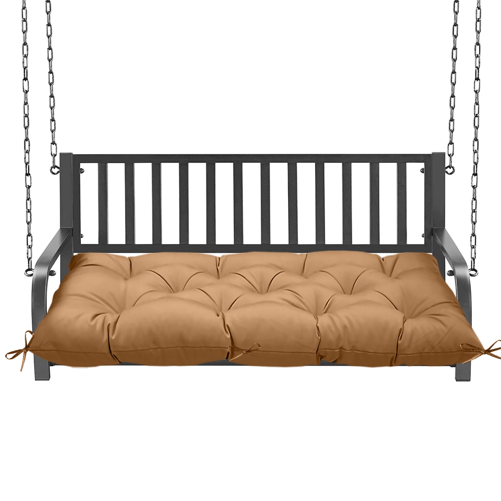 Outdoor Porch Swing Bench Cushion | 3-Seater Weather Resistant Patio Swing Seat Replacement Pad with Secure Tie Strings, Multiple Prints & Solid Colors for Garden Yard Hanging Swing Chair