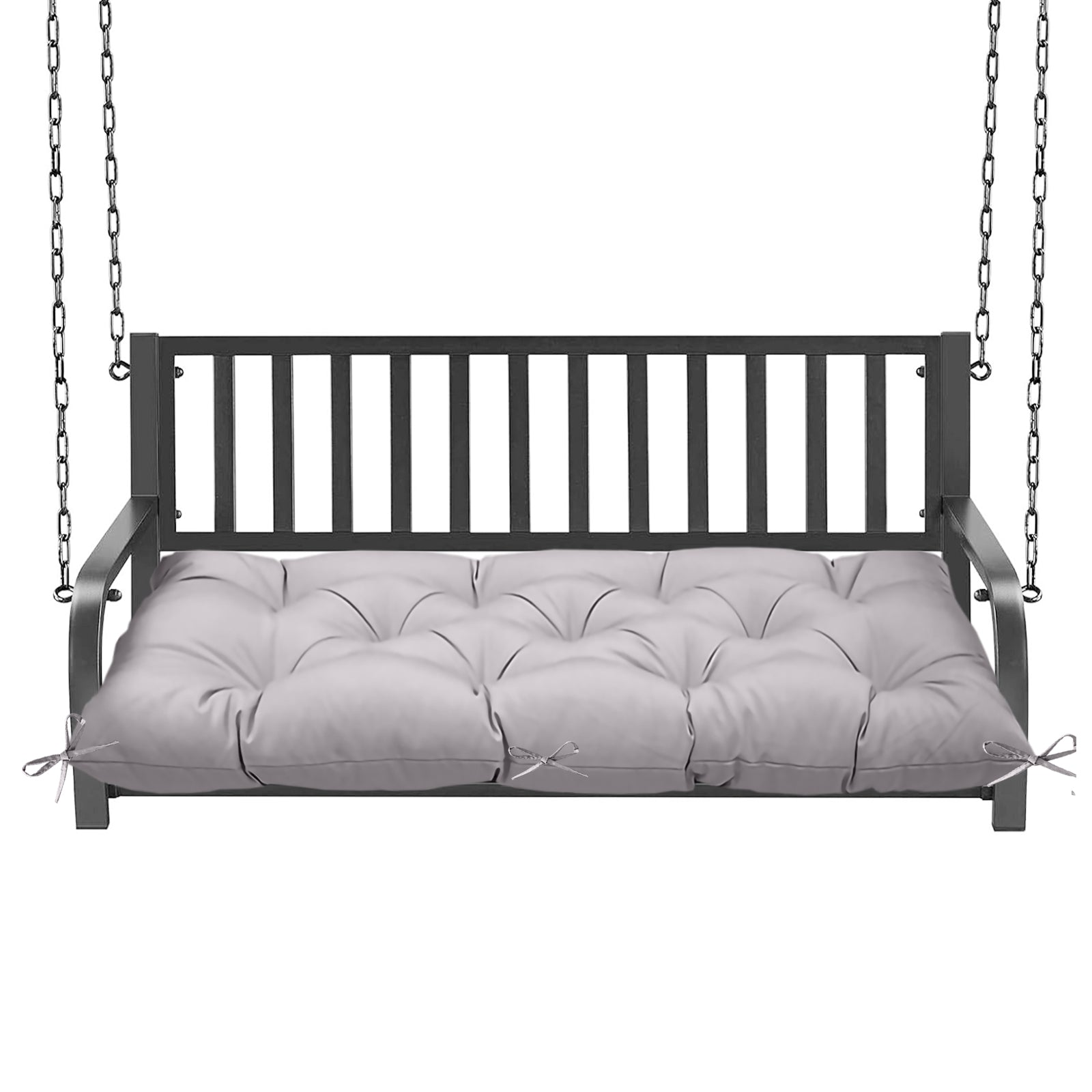 Outdoor Porch Swing Bench Cushion | 3-Seater Weather Resistant Patio Swing Seat Replacement Pad with Secure Tie Strings, Multiple Prints & Solid Colors for Garden Yard Hanging Swing Chair