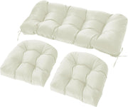 Wicker Chair Cushions Set, 2 U-Shaped Cushions &  Loveseat, Waterproof Outdoor Loveseat Cushion for Patio Furniture, Settee Bench Pad All Weather