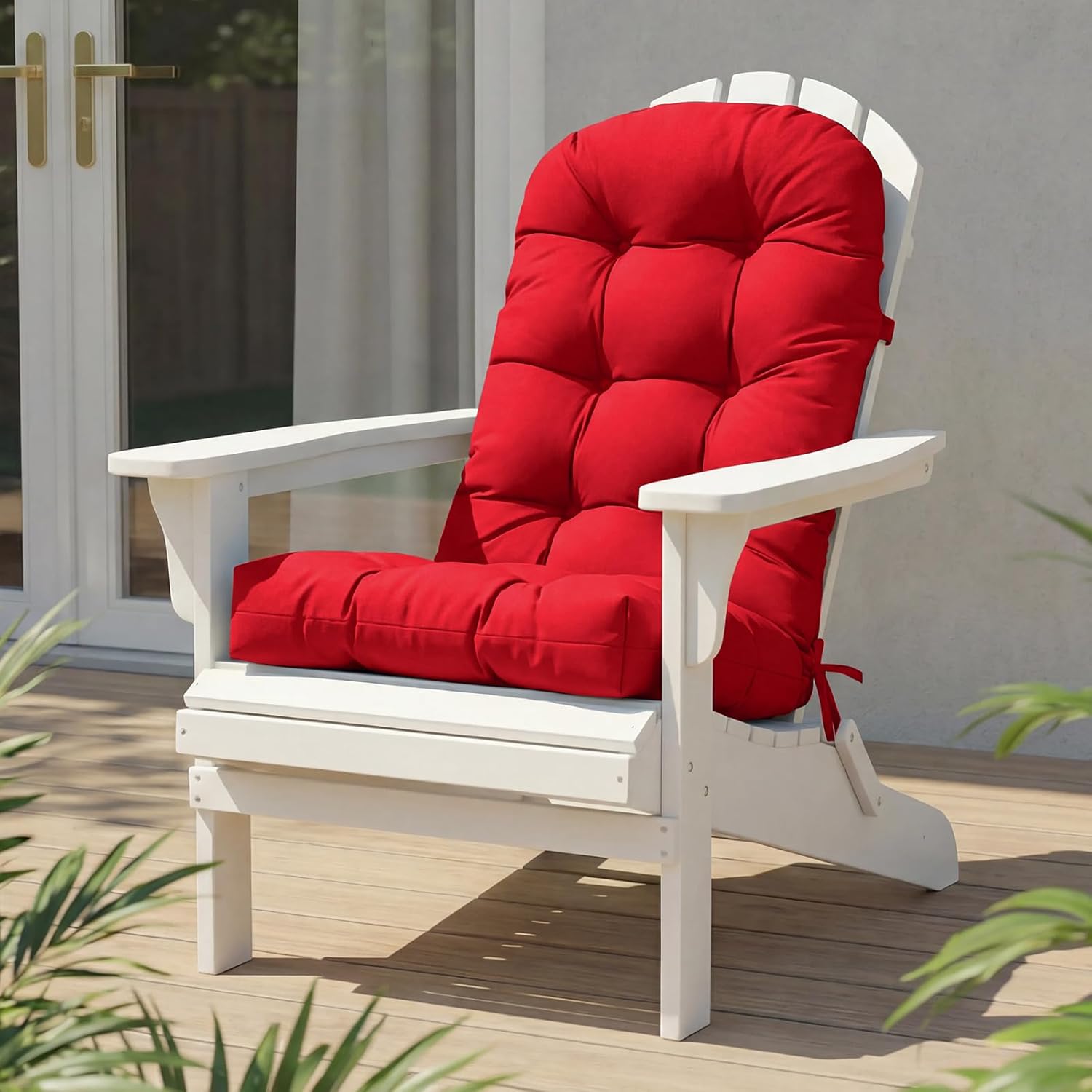 Rocking Chair Cushion, Waterproof Patio Chair Cushions with Ties, Back Pads for Indoor/Outdoor Furniture, High-Back Adirondack & Glider Chair Replacement Cushions