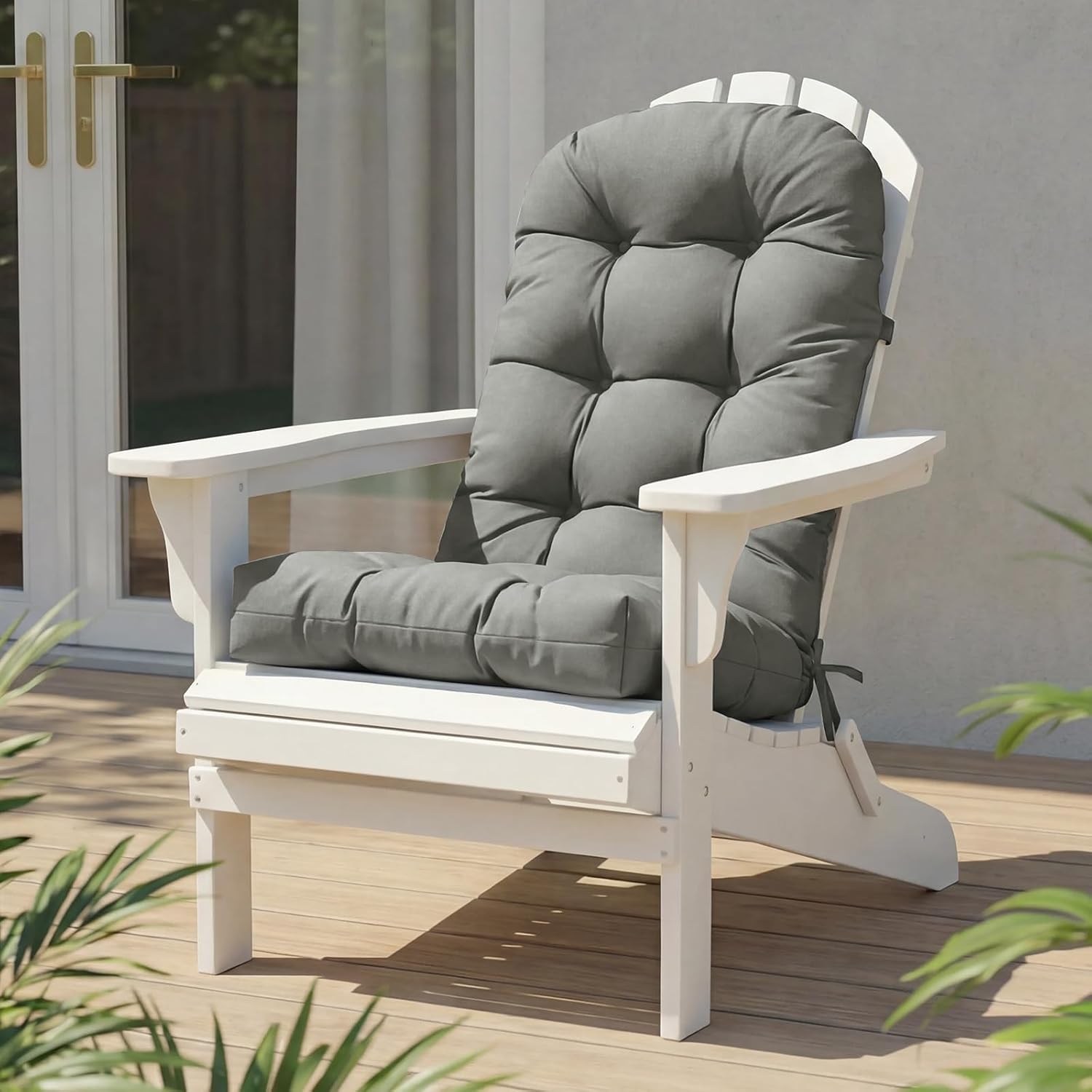 Rocking Chair Cushion, Waterproof Patio Chair Cushions with Ties, Back Pads for Indoor/Outdoor Furniture, High-Back Adirondack & Glider Chair Replacement Cushions