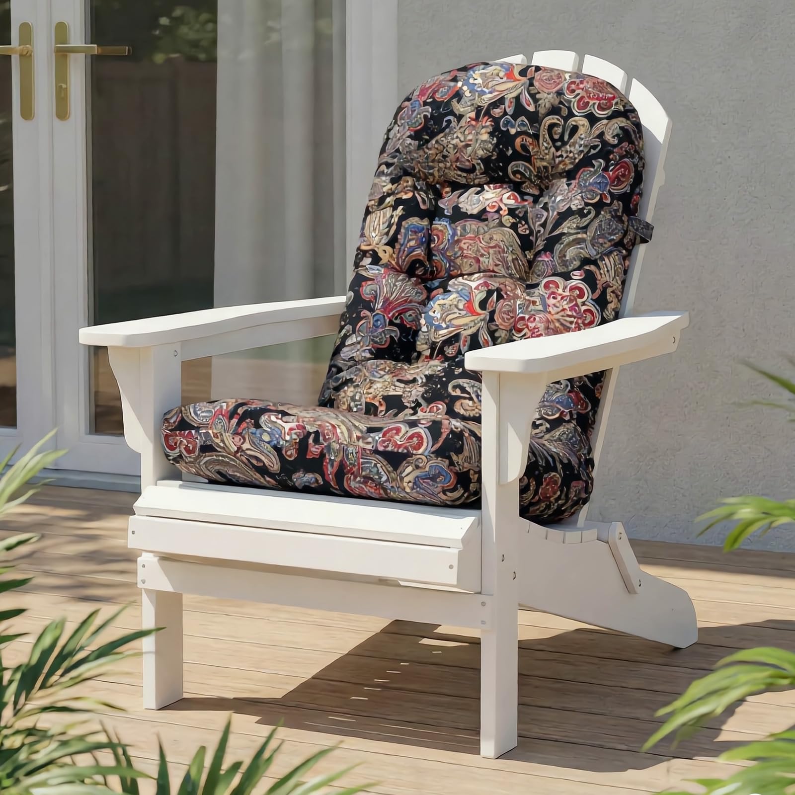 Rocking Chair Cushion, Waterproof Patio Chair Cushions with Ties, Back Pads for Indoor/Outdoor Furniture, High-Back Adirondack & Glider Chair Replacement Cushions