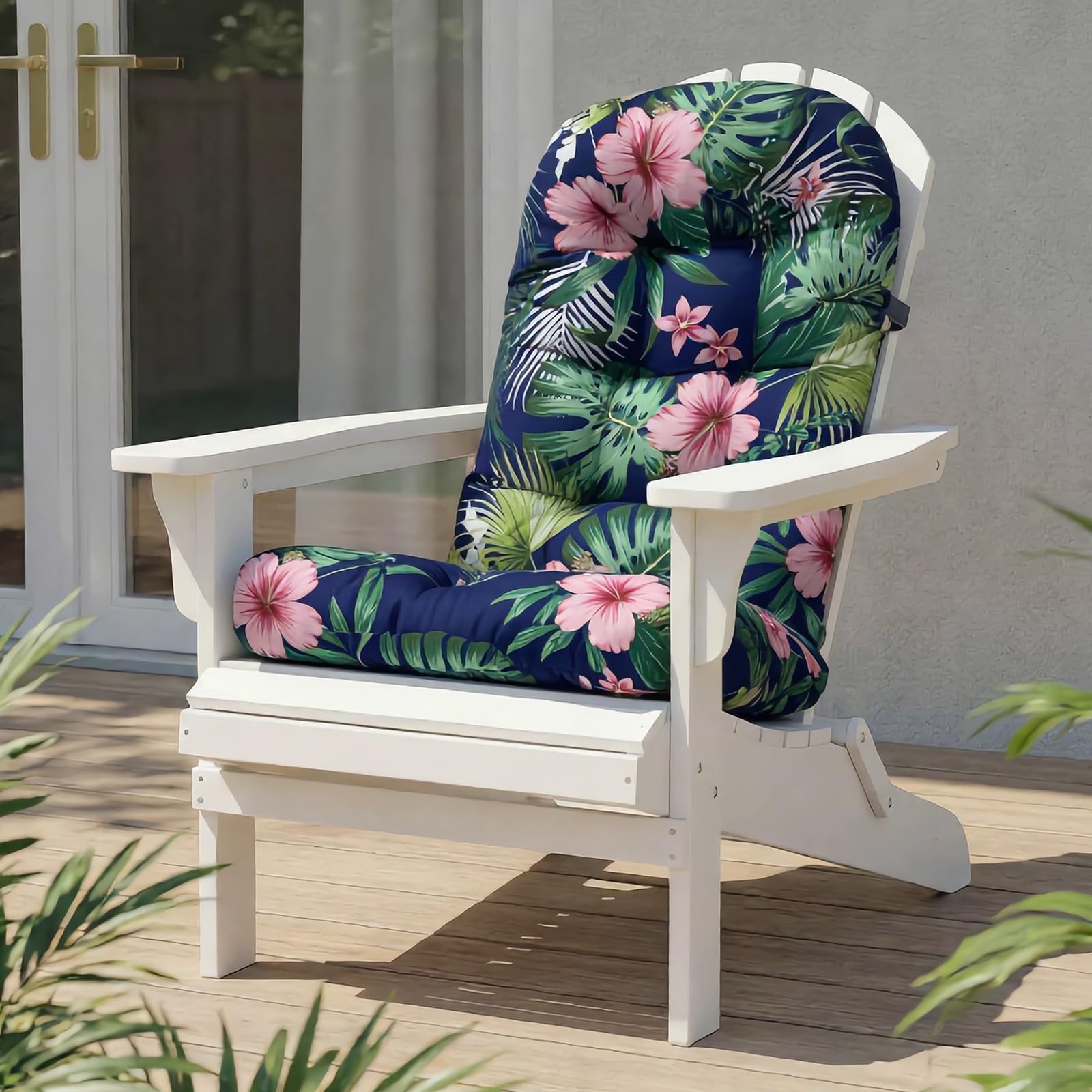 Rocking Chair Cushion, Waterproof Patio Chair Cushions with Ties, Back Pads for Indoor/Outdoor Furniture, High-Back Adirondack & Glider Chair Replacement Cushions