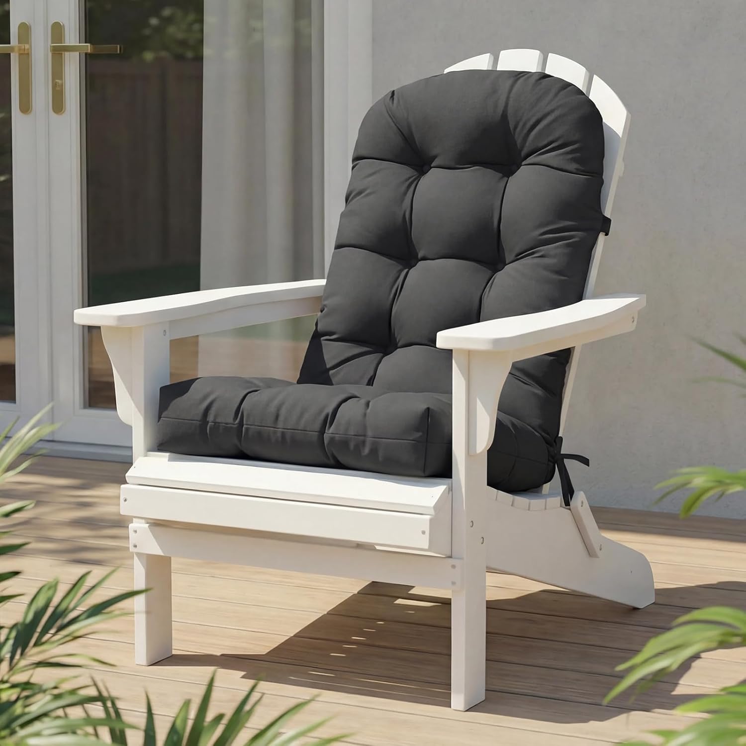 Rocking Chair Cushion, Waterproof Patio Chair Cushions with Ties, Back Pads for Indoor/Outdoor Furniture, High-Back Adirondack & Glider Chair Replacement Cushions