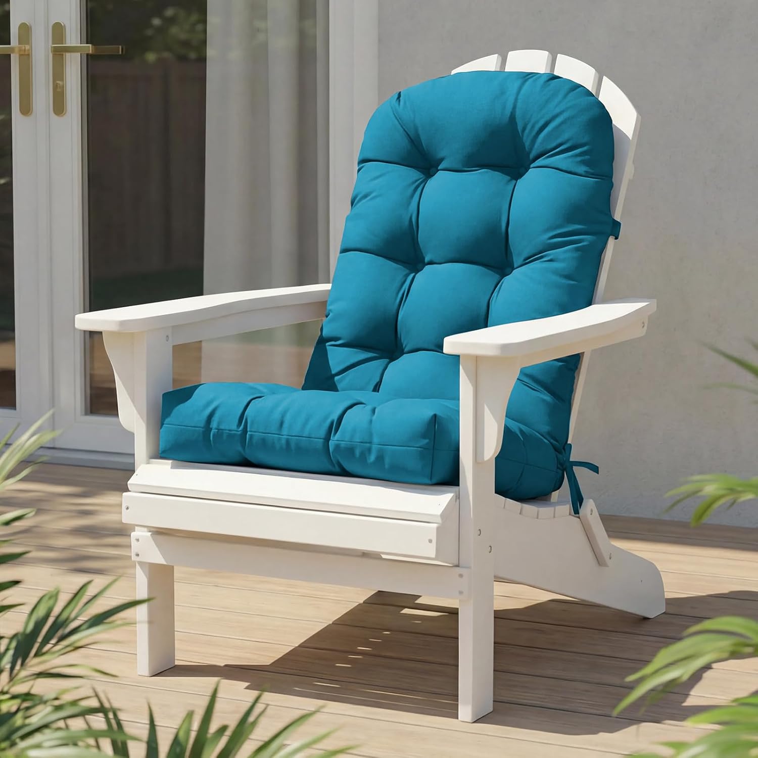 Rocking Chair Cushion, Waterproof Patio Chair Cushions with Ties, Back Pads for Indoor/Outdoor Furniture, High-Back Adirondack & Glider Chair Replacement Cushions