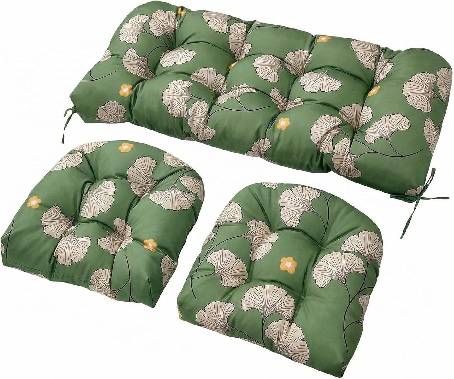 Wicker Chair Cushions Set, 2 U-Shaped Cushions &  Loveseat, Waterproof Outdoor Loveseat Cushion for Patio Furniture, Settee Bench Pad All Weather