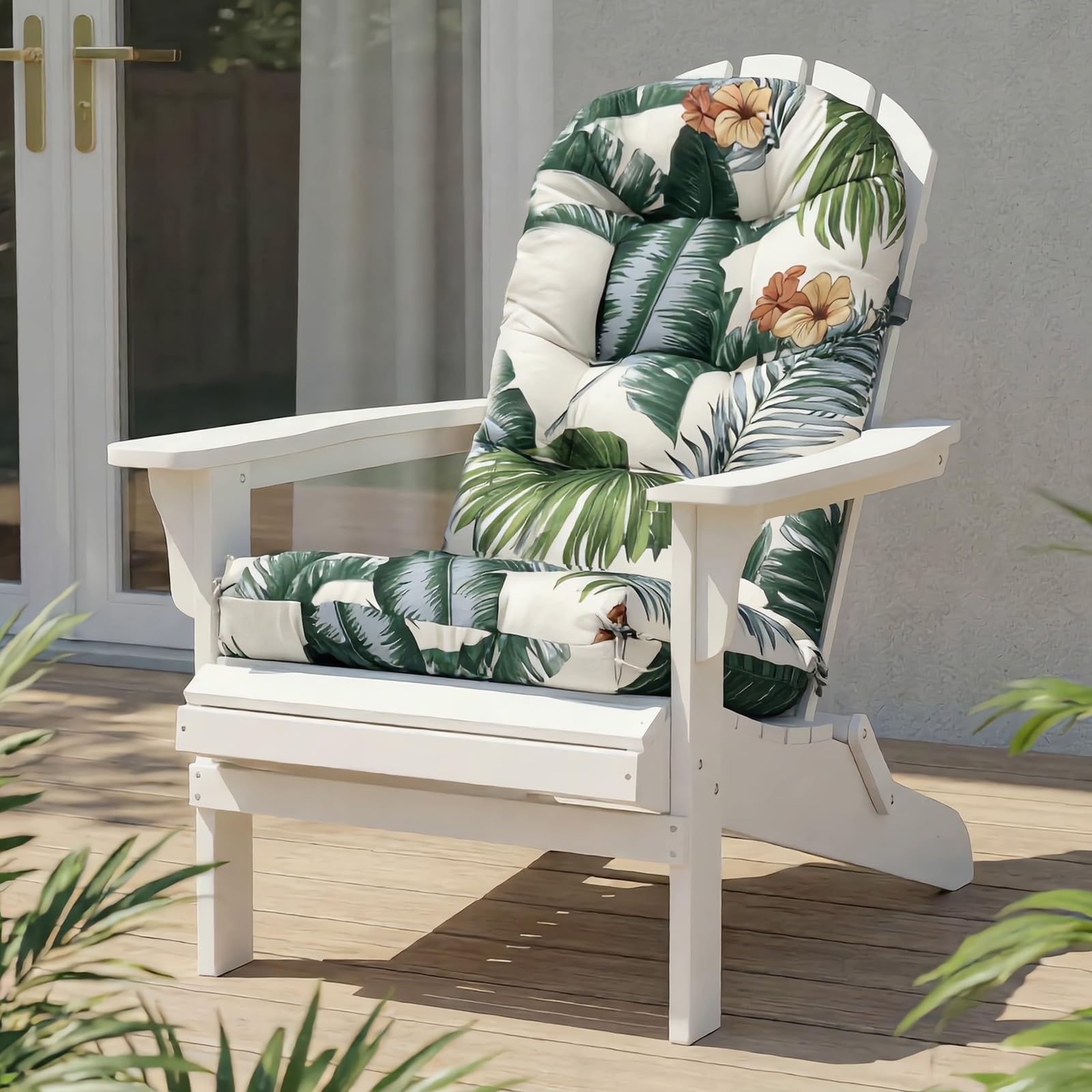 Rocking Chair Cushion, Waterproof Patio Chair Cushions with Ties, Back Pads for Indoor/Outdoor Furniture, High-Back Adirondack & Glider Chair Replacement Cushions