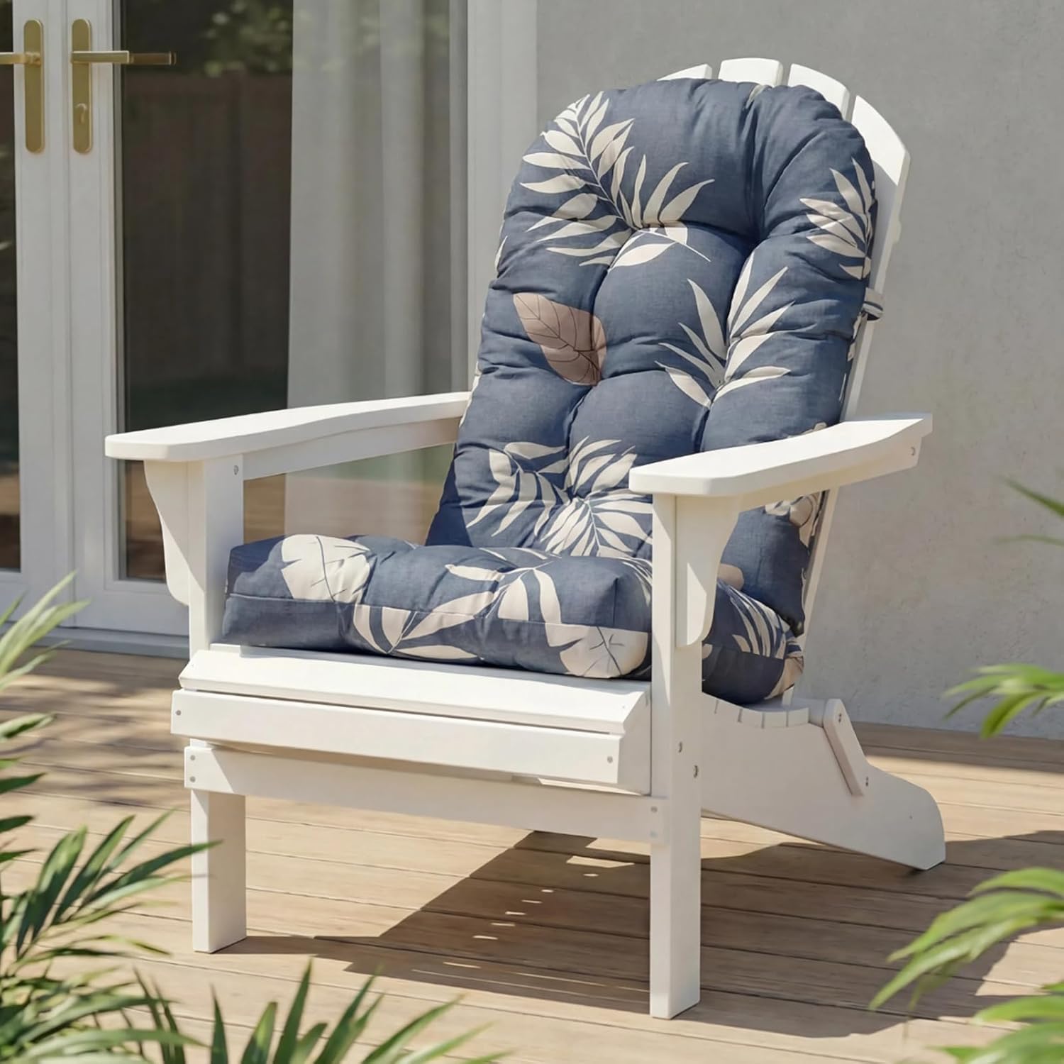 Rocking Chair Cushion, Waterproof Patio Chair Cushions with Ties, Back Pads for Indoor/Outdoor Furniture, High-Back Adirondack & Glider Chair Replacement Cushions