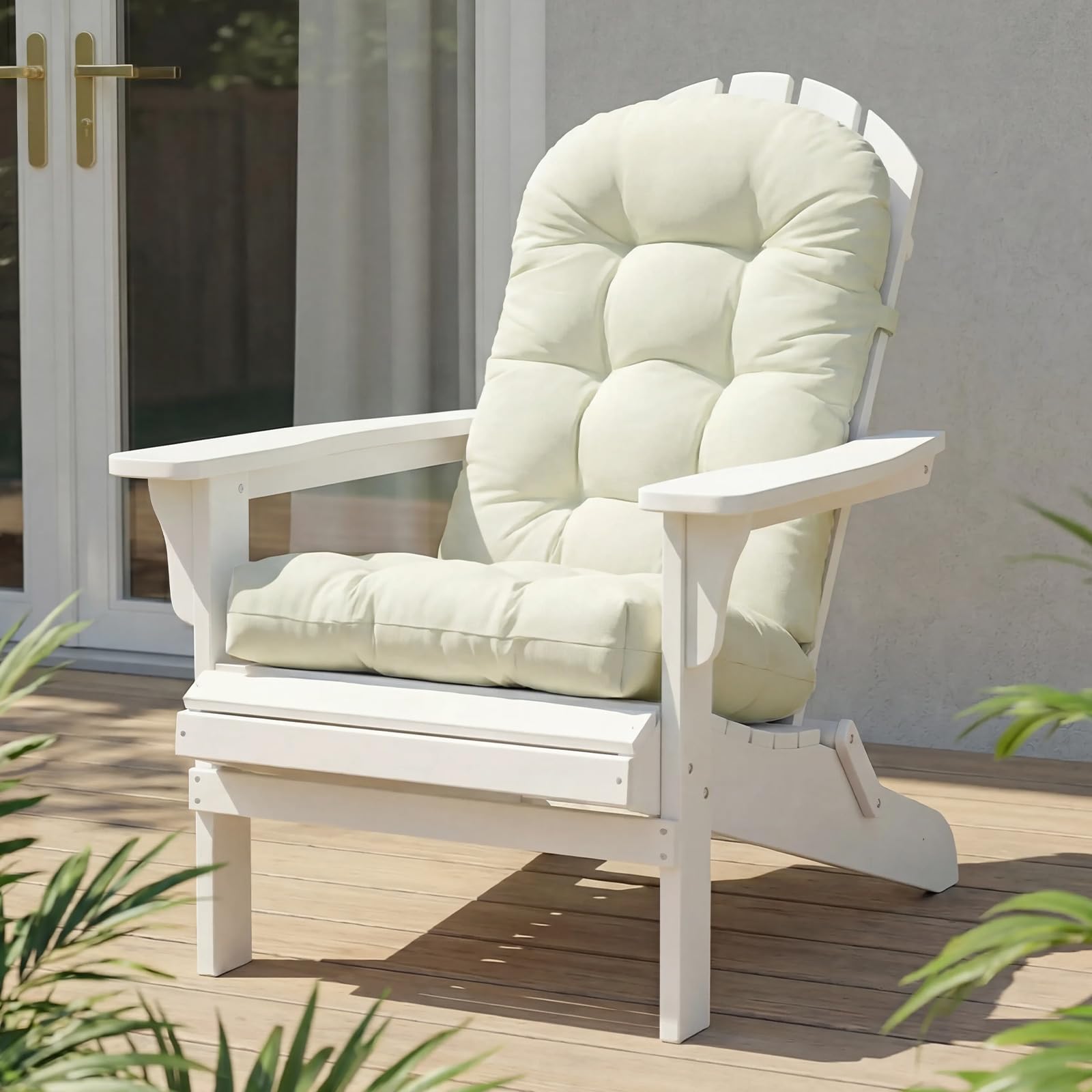 Rocking Chair Cushion, Waterproof Patio Chair Cushions with Ties, Back Pads for Indoor/Outdoor Furniture, High-Back Adirondack & Glider Chair Replacement Cushions
