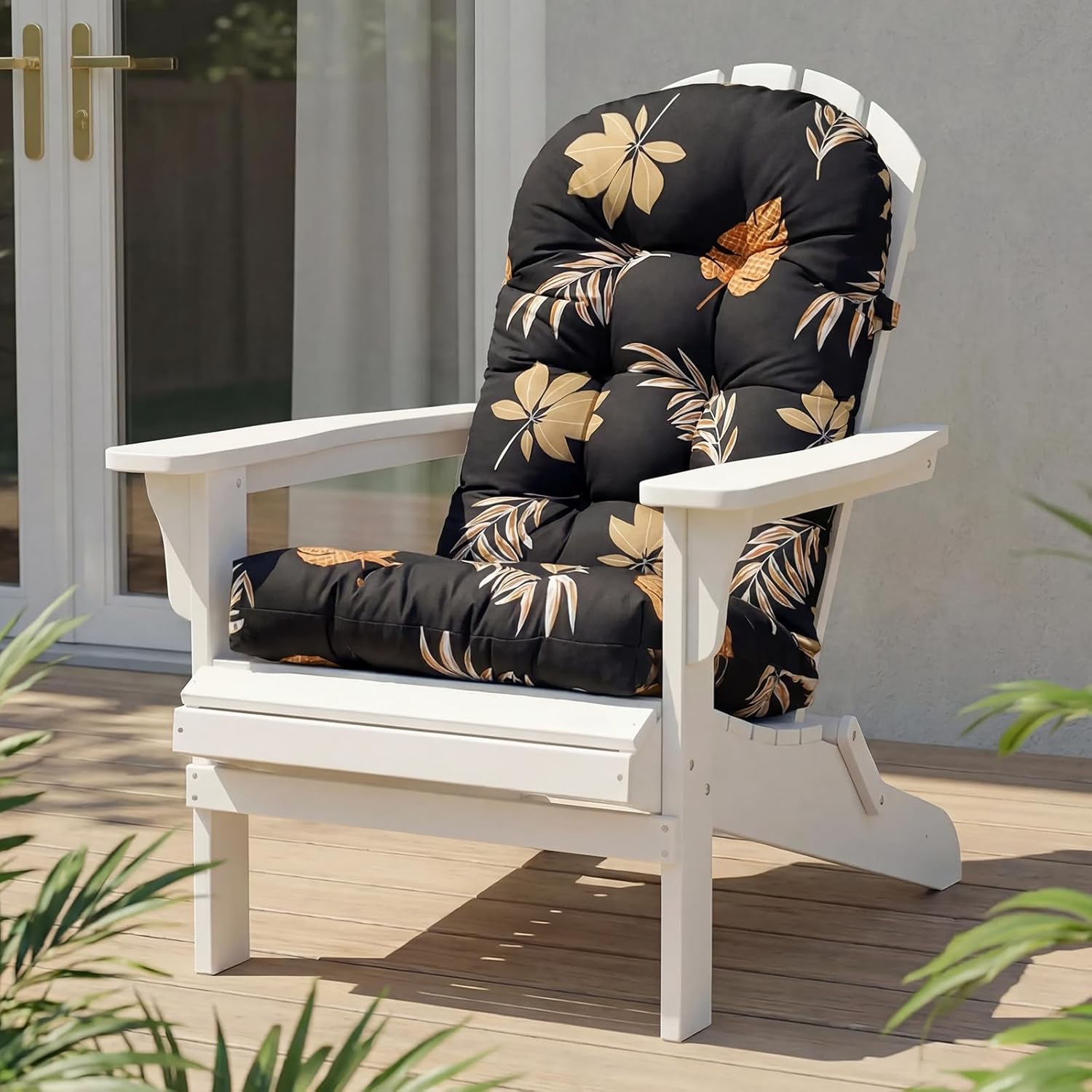 Rocking Chair Cushion, Waterproof Patio Chair Cushions with Ties, Back Pads for Indoor/Outdoor Furniture, High-Back Adirondack & Glider Chair Replacement Cushions