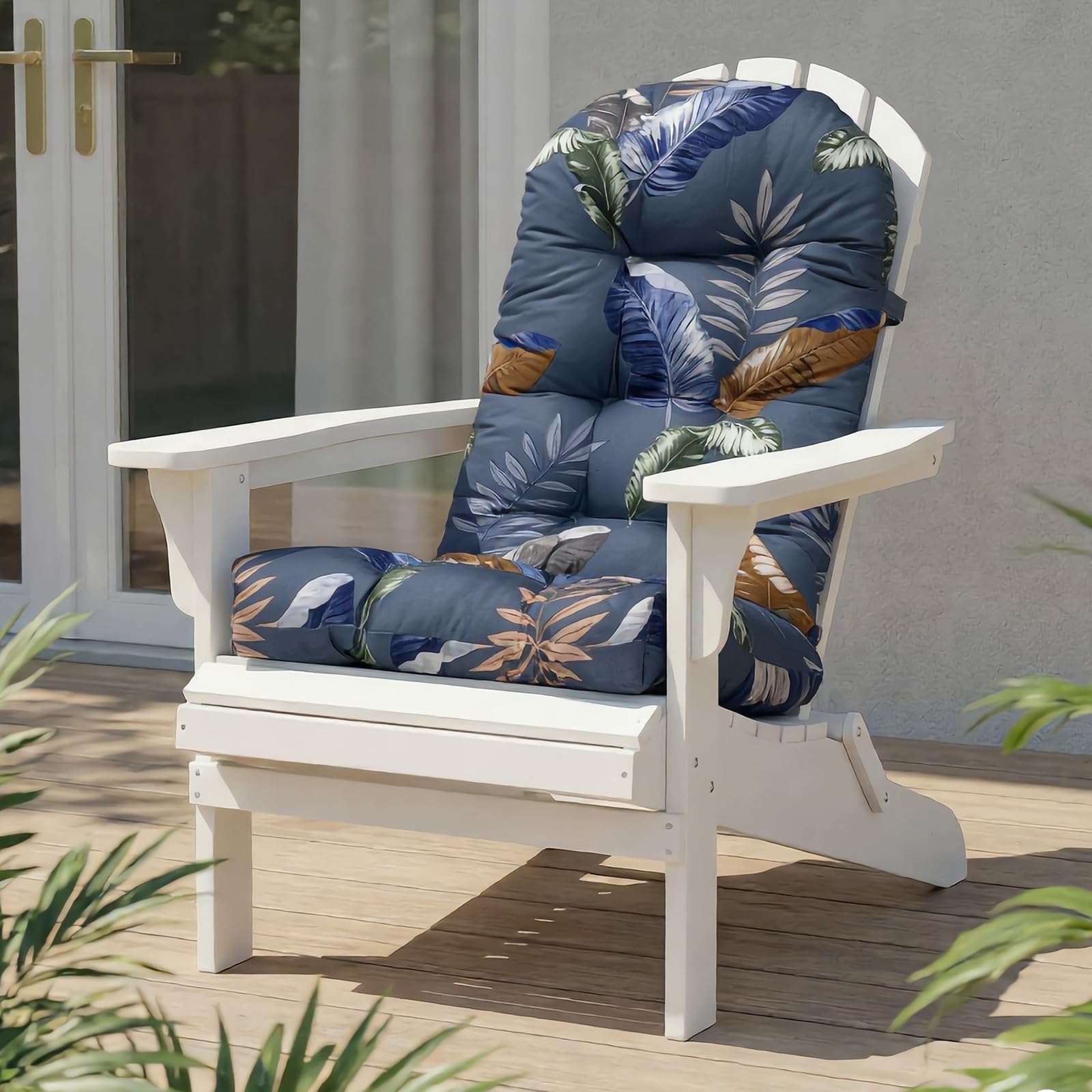 Rocking Chair Cushion, Waterproof Patio Chair Cushions with Ties, Back Pads for Indoor/Outdoor Furniture, High-Back Adirondack & Glider Chair Replacement Cushions