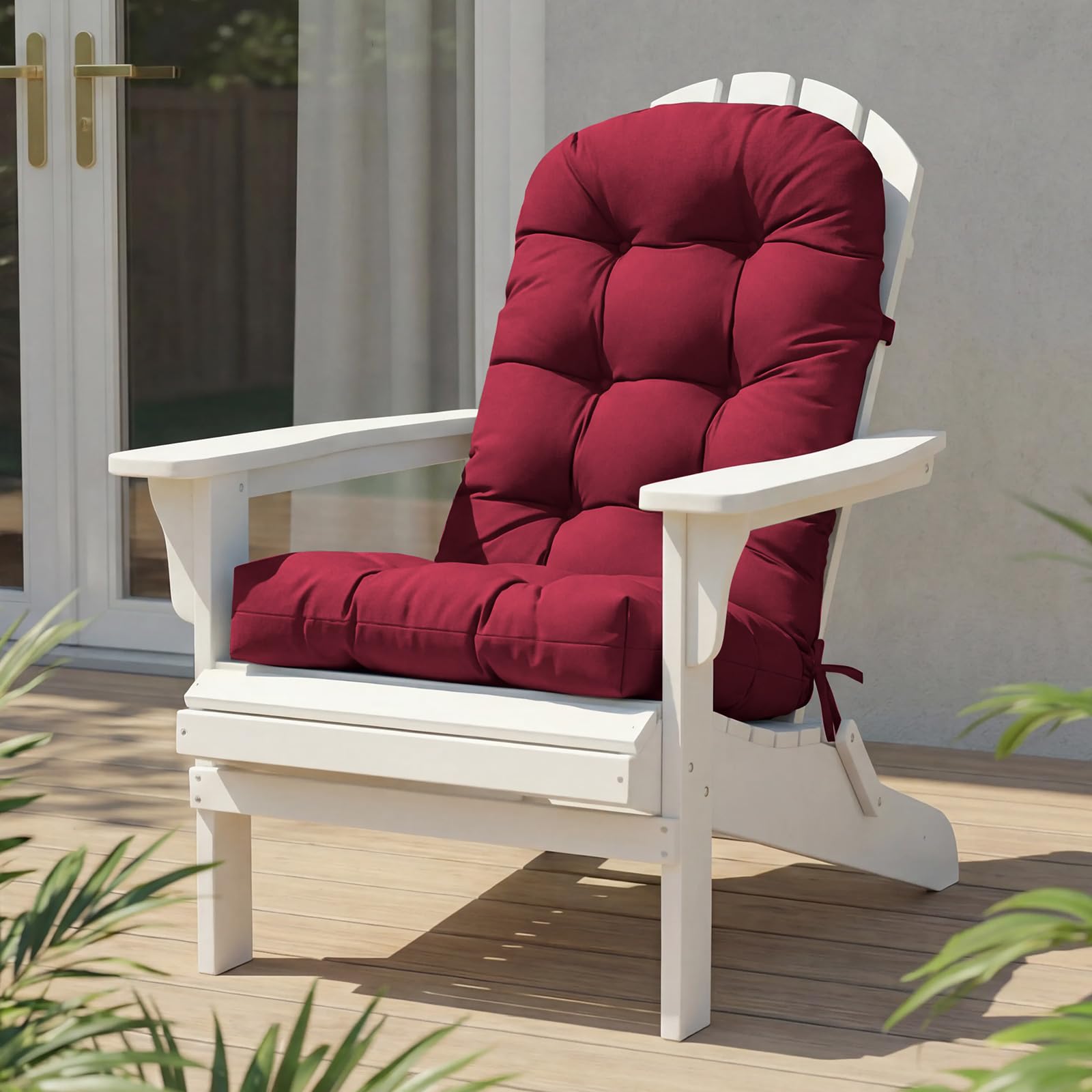 Rocking Chair Cushion, Waterproof Patio Chair Cushions with Ties, Back Pads for Indoor/Outdoor Furniture, High-Back Adirondack & Glider Chair Replacement Cushions