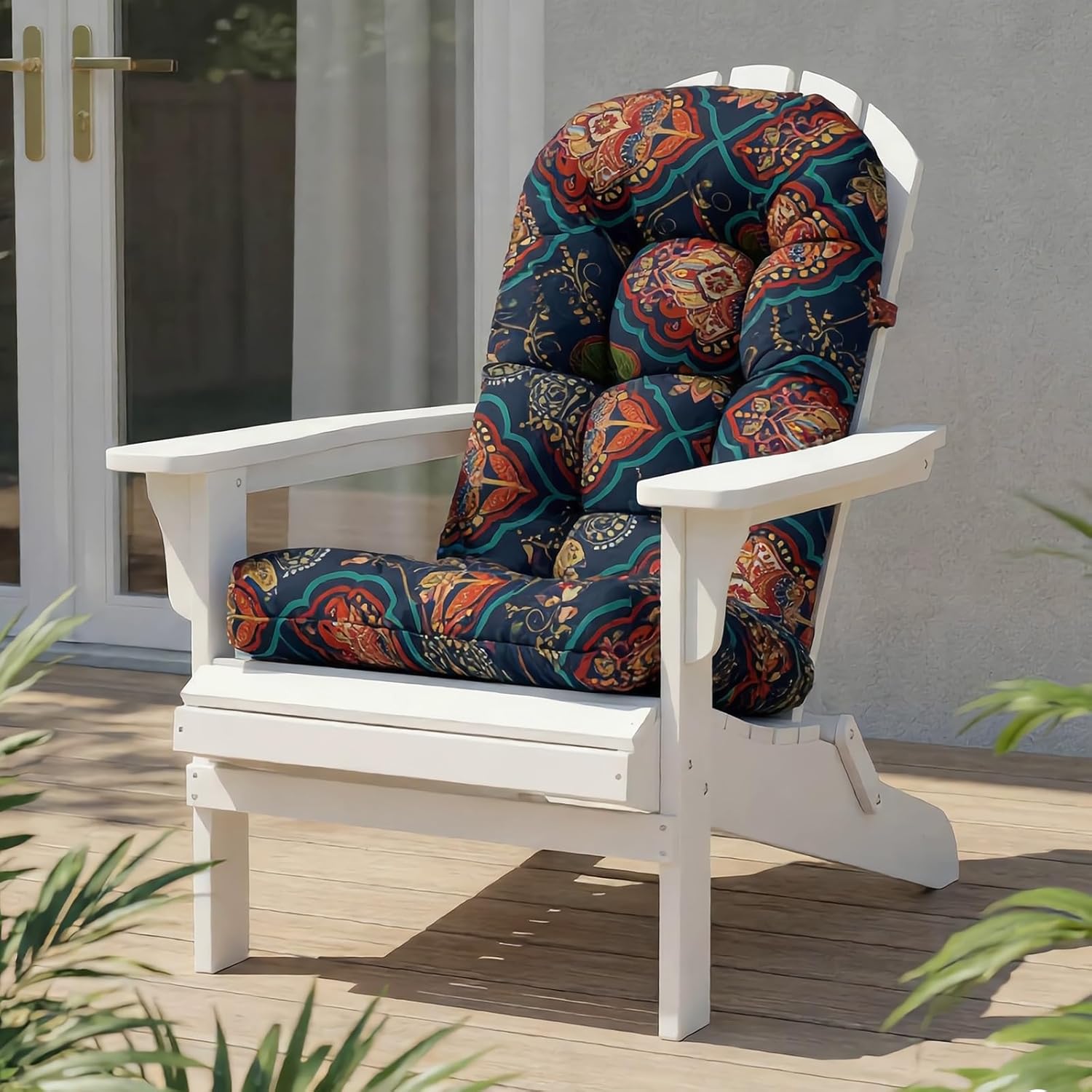 Rocking Chair Cushion, Waterproof Patio Chair Cushions with Ties, Back Pads for Indoor/Outdoor Furniture, High-Back Adirondack & Glider Chair Replacement Cushions
