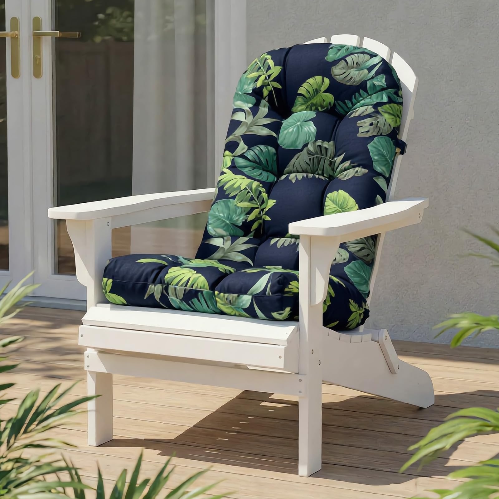 Rocking Chair Cushion, Waterproof Patio Chair Cushions with Ties, Back Pads for Indoor/Outdoor Furniture, High-Back Adirondack & Glider Chair Replacement Cushions