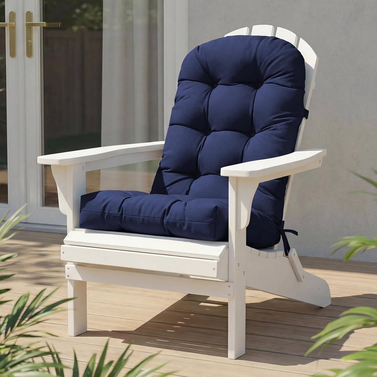 Rocking Chair Cushion, Waterproof Patio Chair Cushions with Ties, Back Pads for Indoor/Outdoor Furniture, High-Back Adirondack & Glider Chair Replacement Cushions