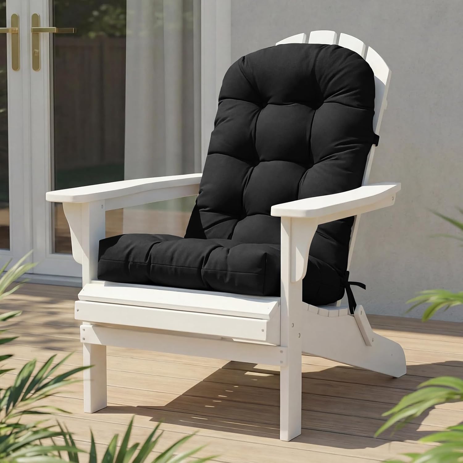 Rocking Chair Cushion, Waterproof Patio Chair Cushions with Ties, Back Pads for Indoor/Outdoor Furniture, High-Back Adirondack & Glider Chair Replacement Cushions