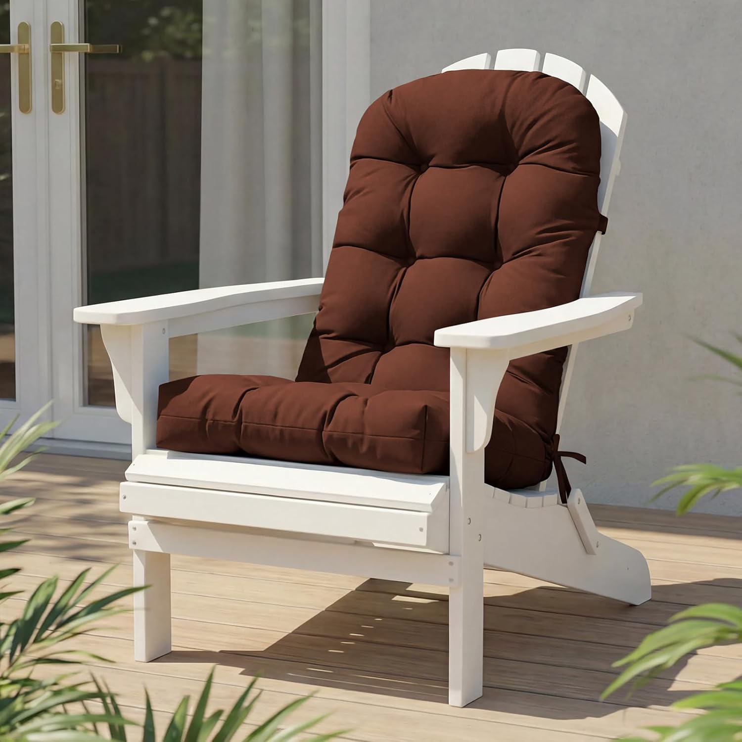 Rocking Chair Cushion, Waterproof Patio Chair Cushions with Ties, Back Pads for Indoor/Outdoor Furniture, High-Back Adirondack & Glider Chair Replacement Cushions