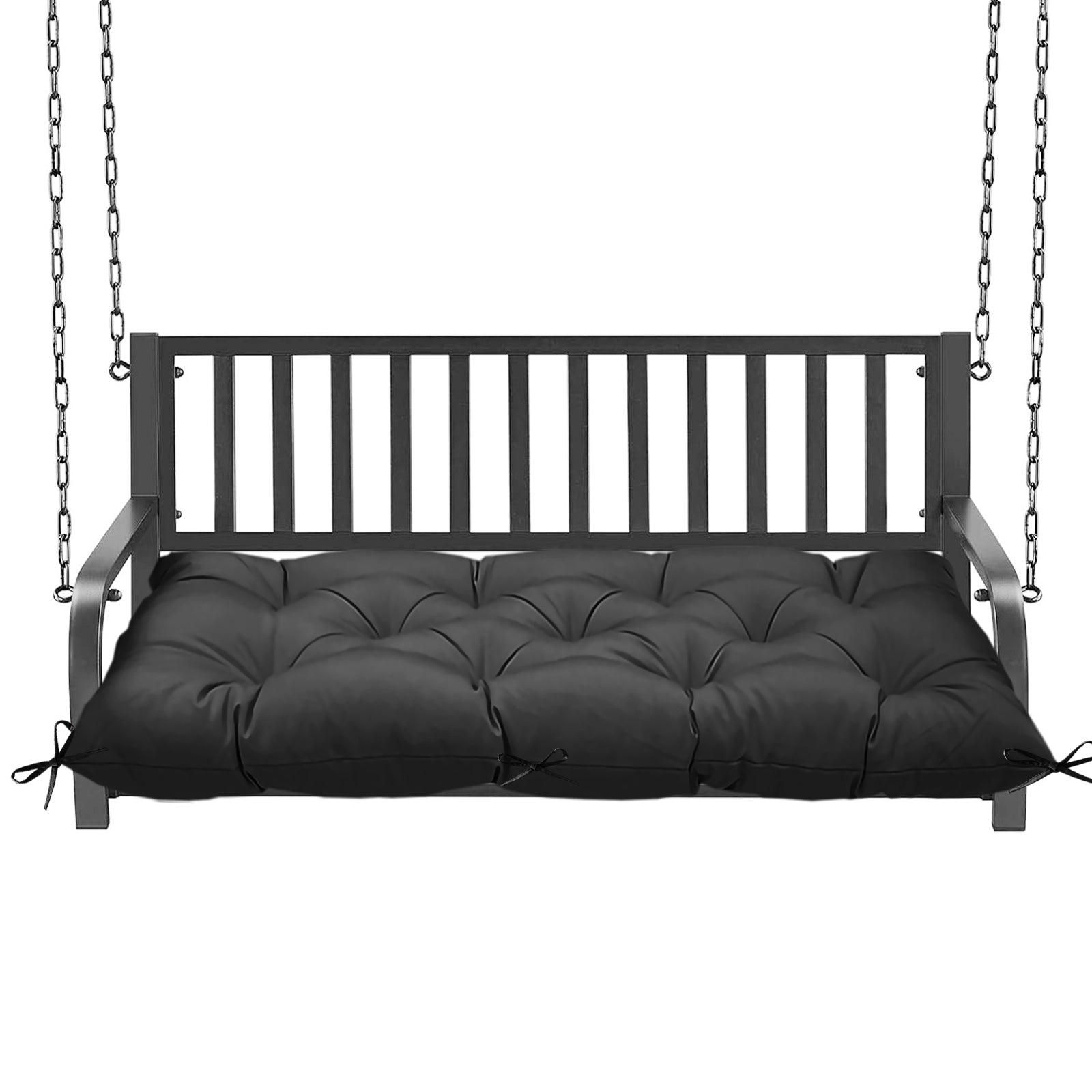Outdoor Porch Swing Bench Cushion | 3-Seater Weather Resistant Patio Swing Seat Replacement Pad with Secure Tie Strings, Multiple Prints & Solid Colors for Garden Yard Hanging Swing Chair