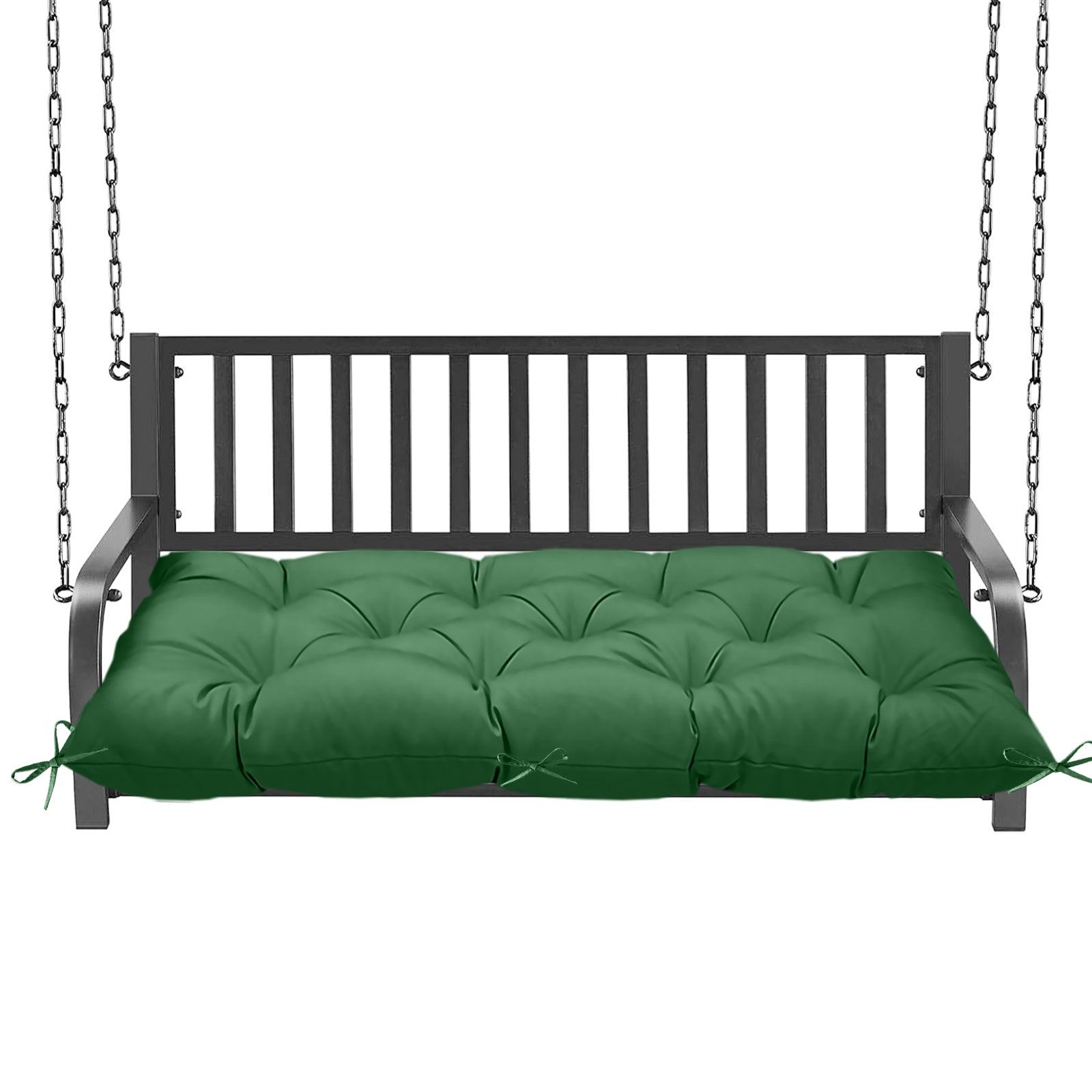 Outdoor Porch Swing Bench Cushion | 3-Seater Weather Resistant Patio Swing Seat Replacement Pad with Secure Tie Strings, Multiple Prints & Solid Colors for Garden Yard Hanging Swing Chair