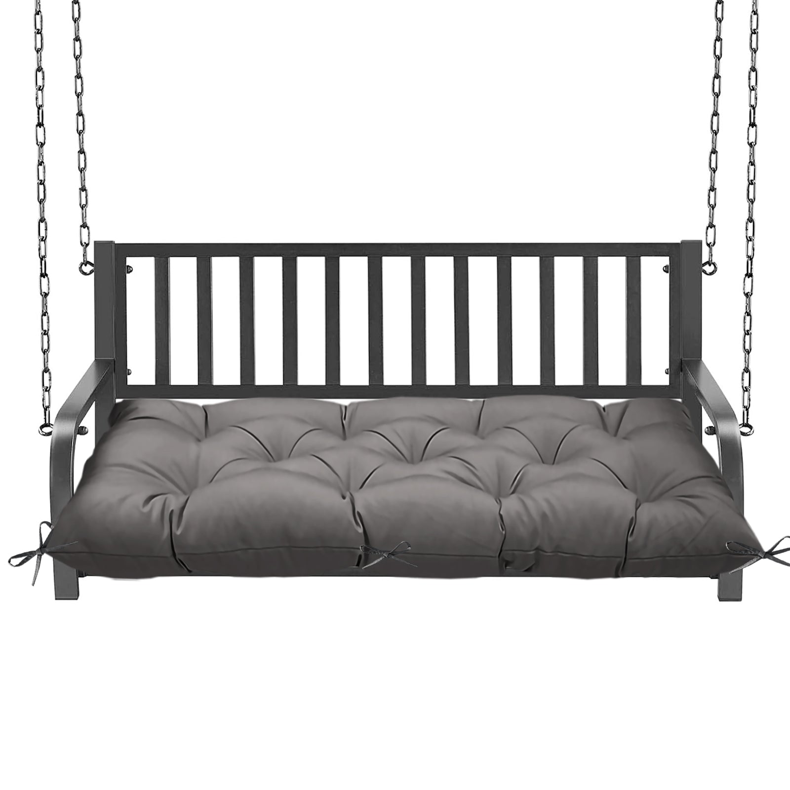 Outdoor Porch Swing Bench Cushion | 3-Seater Weather Resistant Patio Swing Seat Replacement Pad with Secure Tie Strings, Multiple Prints & Solid Colors for Garden Yard Hanging Swing Chair