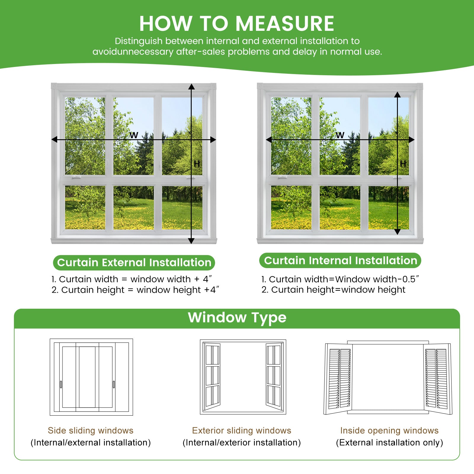 Window installation measurement diagram for roller shades with width and height lines