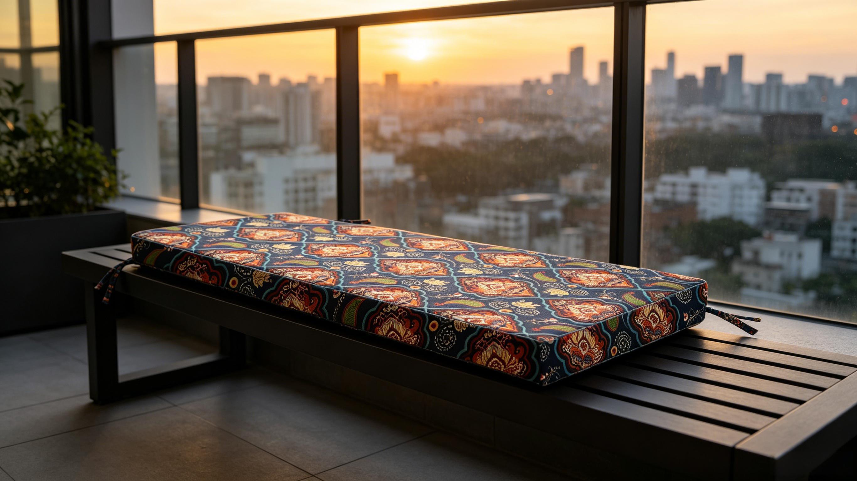 Outdoor Bench Cushion, Waterproof & Fade-Resistant Patio Seat Pad with Ties, Non-Slip Removable Cover for Garden Swing, Porch, Sofa, and Settee