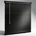Black Vinyl Mini Blinds, Cordless Design for Home Windows
