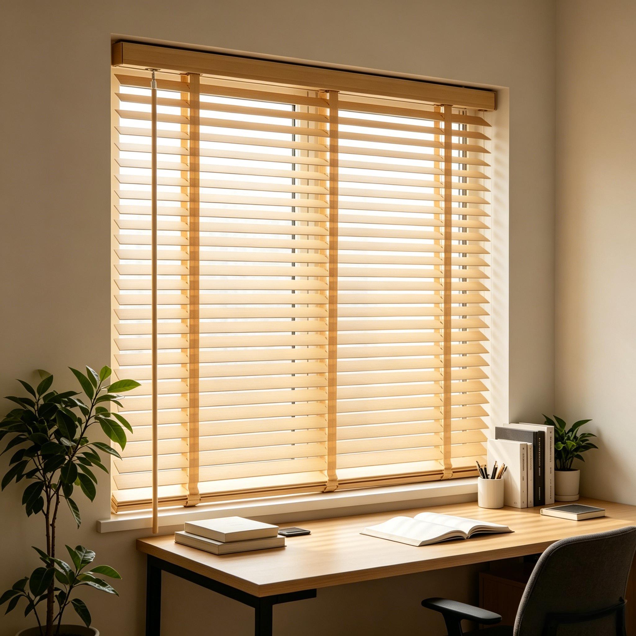50% off 2 inch Cordless Wood Blinds for Indoor Windows - Horizontal Window Blinds Easy Install with Privacy Protection for Bedroom, Living Room, Office, Kitchen