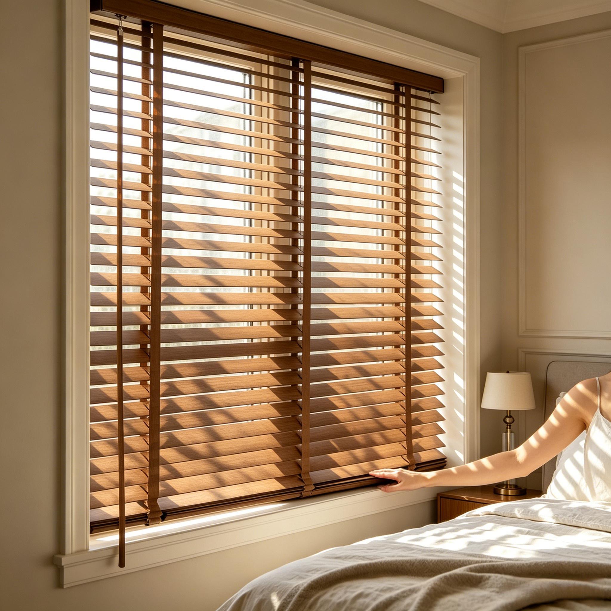 50% off 2 inch Cordless Wood Blinds for Indoor Windows - Horizontal Window Blinds Easy Install with Privacy Protection for Bedroom, Living Room, Office, Kitchen