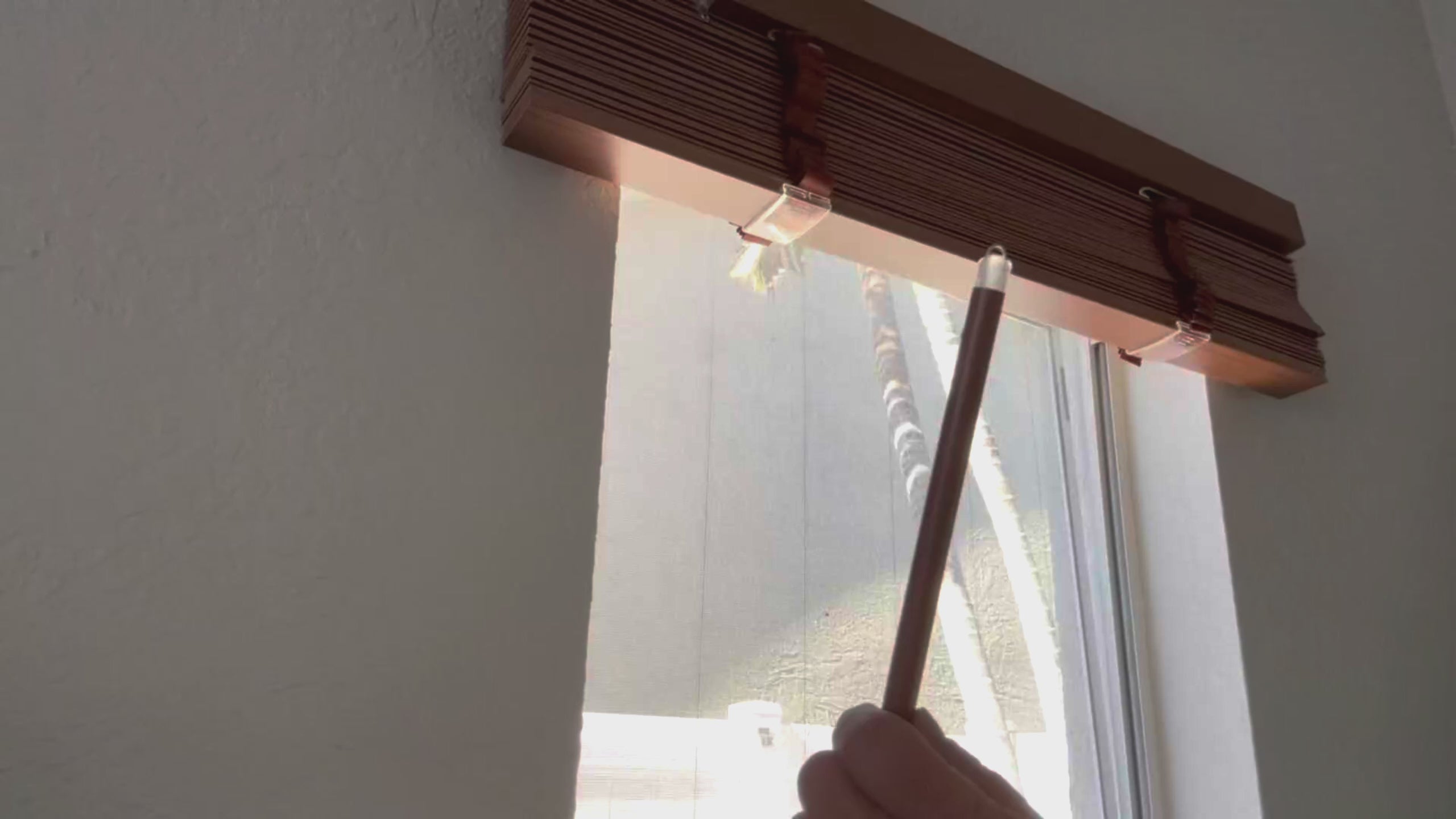 Load video: Maximum Privacy 1" Cordless PVC Mini Blinds - Brown