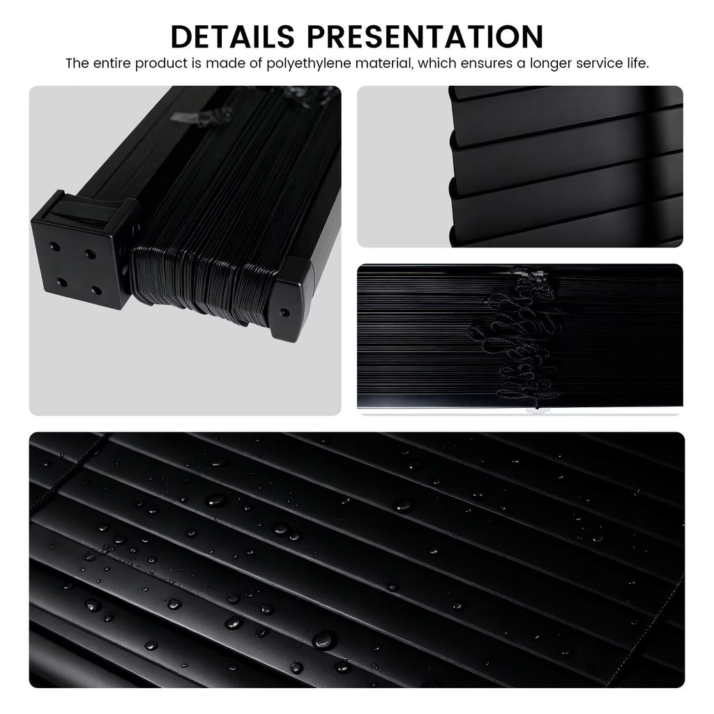 Black Vinyl Mini Blinds, Cordless Design for Home Windows