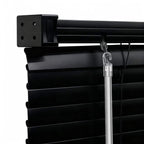 Black Vinyl Mini Blinds, Cordless Design for Home Windows