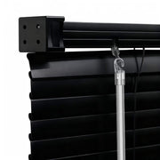 100% Privacy 1" Vinyl Cordless Mini Blinds for Indoor Windows,L-Shaped Blades Horizontal Room Darkening & Light Filtering shutters for Home 19.5"WX36"H Black