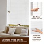 Cordless Faux Wood Blinds