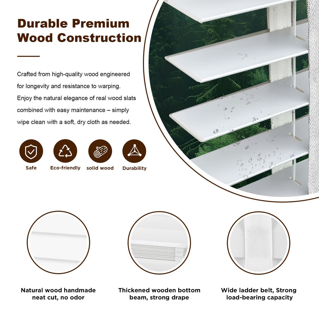 Cordless Faux Wood Blinds