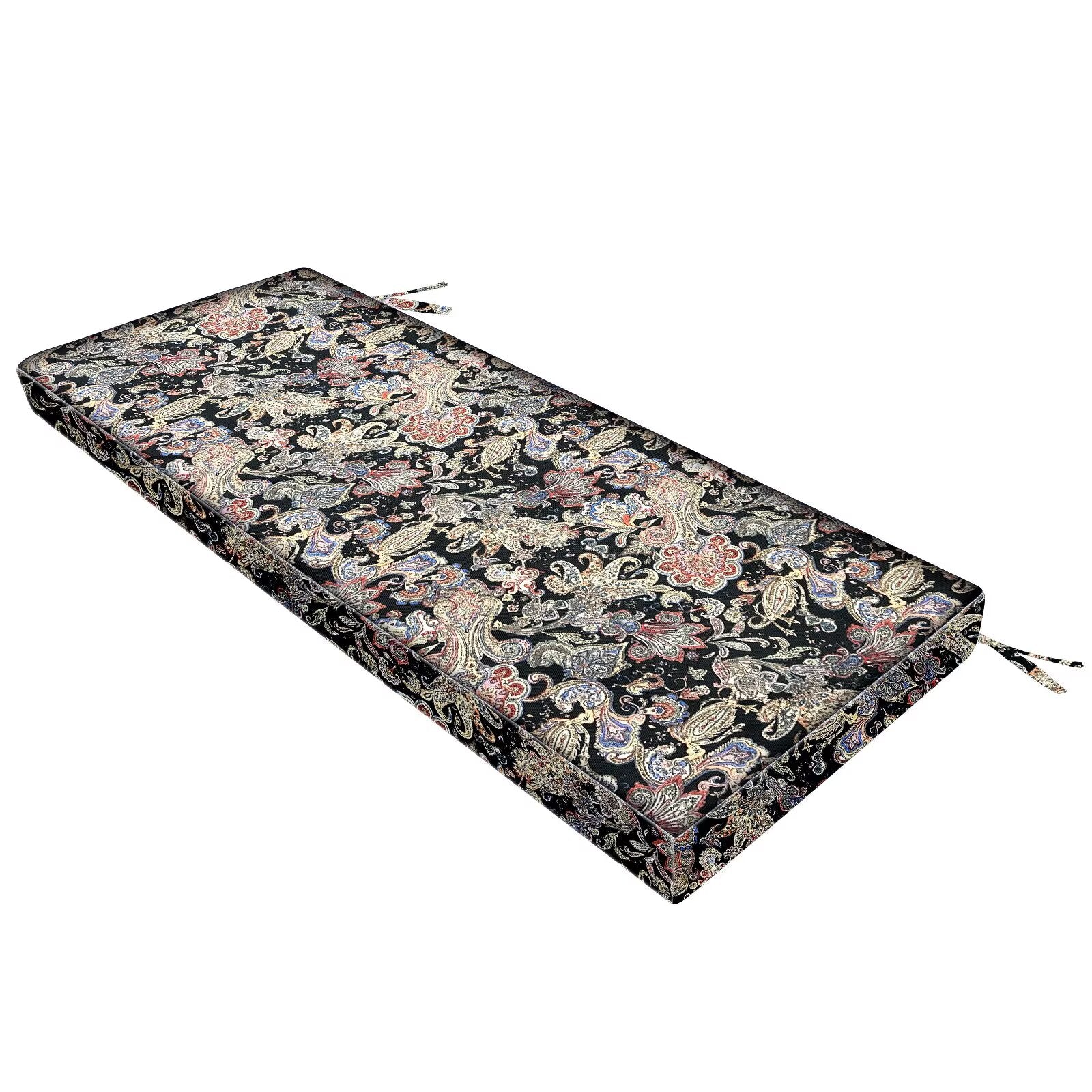 Outdoor Bench Cushion Waterproof - Fade Resistant Patio Furniture Cushions with Ties - Non-Slip Bench Pad Cushion with Removable Cover for Garden Swing Porch Sofa Settee