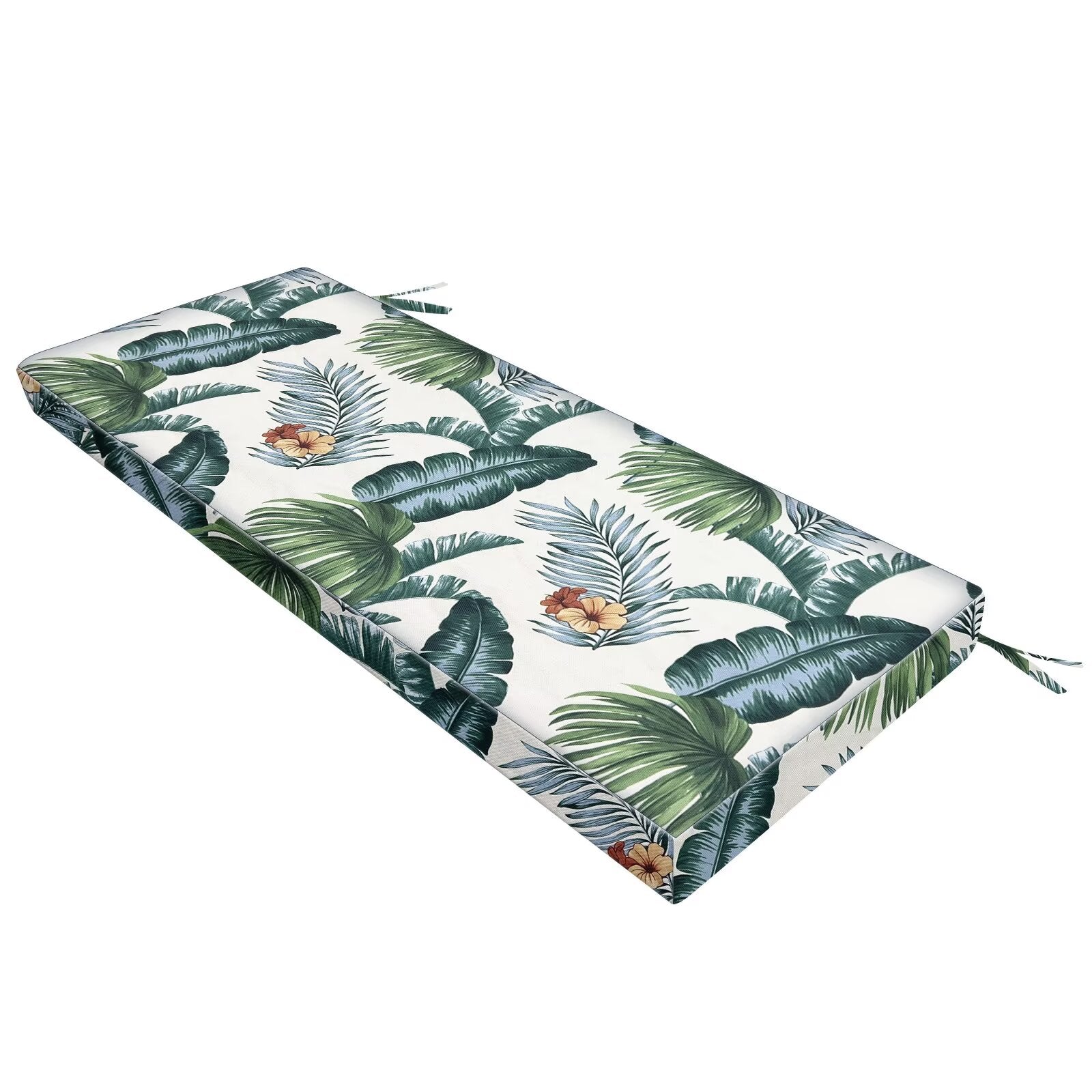 Outdoor Bench Cushion Waterproof - Fade Resistant Patio Furniture Cushions with Ties - Non-Slip Bench Pad Cushion with Removable Cover for Garden Swing Porch Sofa Settee