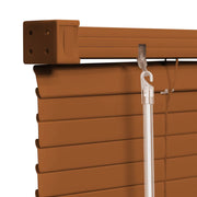 100% Privacy 1" Vinyl Cordless Mini Blinds for Indoor Windows,L-Shaped Blades Horizontal Room Darkening & Light Filtering shutters for Home 19.5"WX36"H Brown