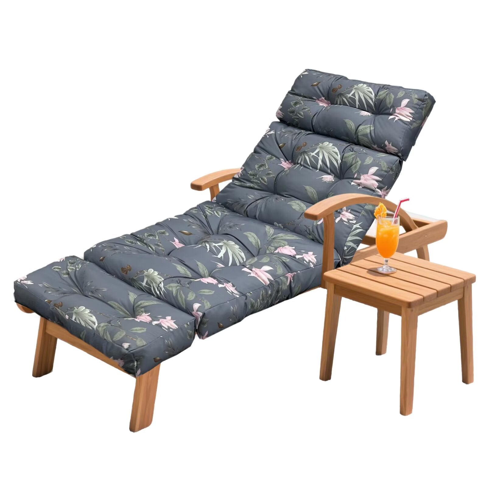 Outdoor Chaise Lounge Chair Cushion 75.1 x 23.6 x 4.7in, Waterproof Replacement Cotton Patio Thickened Pool Lounge Chair Cushion with Ties for Patio Outdoor Furniture