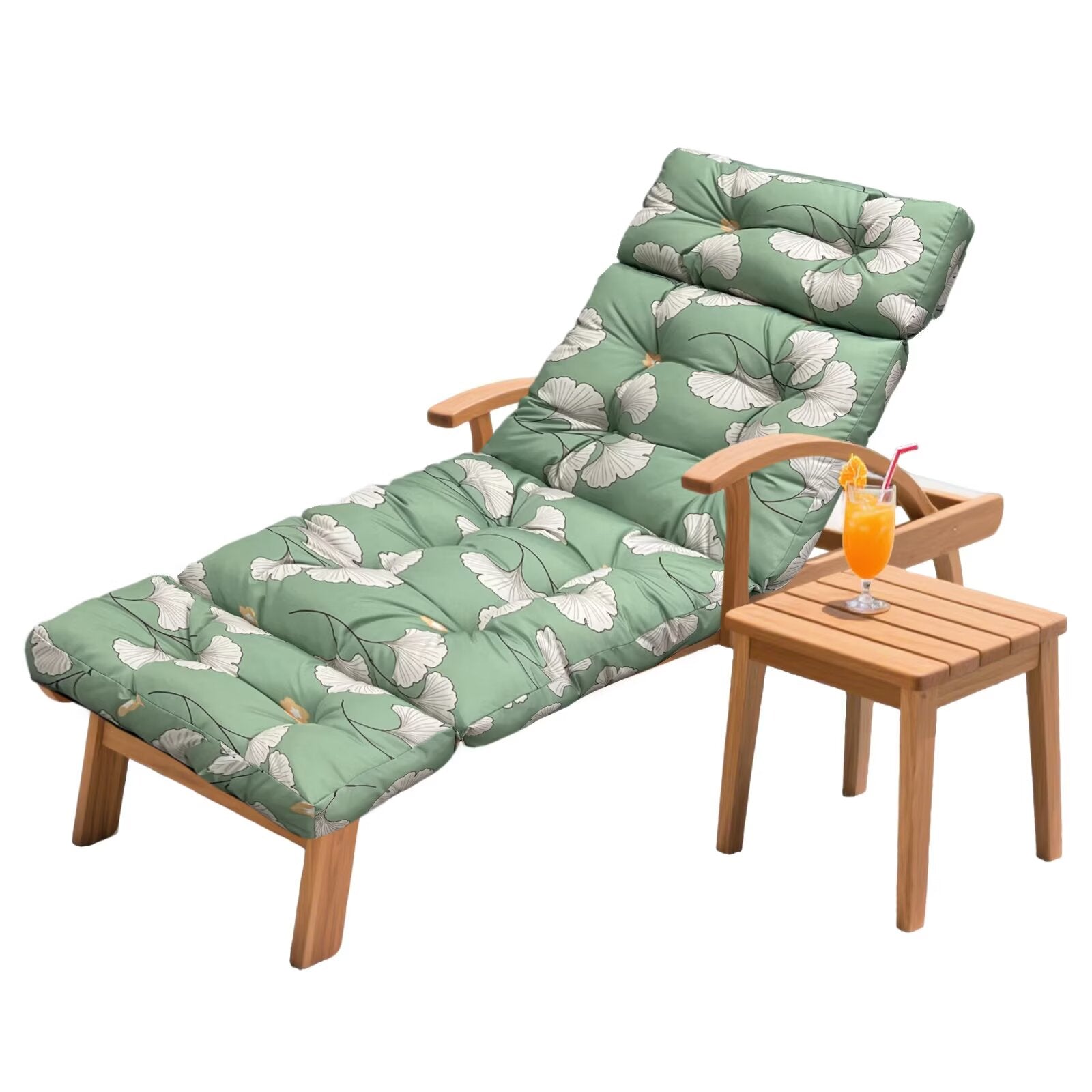 Outdoor Chaise Lounge Chair Cushion 75.1 x 23.6 x 4.7in, Waterproof Replacement Cotton Patio Thickened Pool Lounge Chair Cushion with Ties for Patio Outdoor Furniture