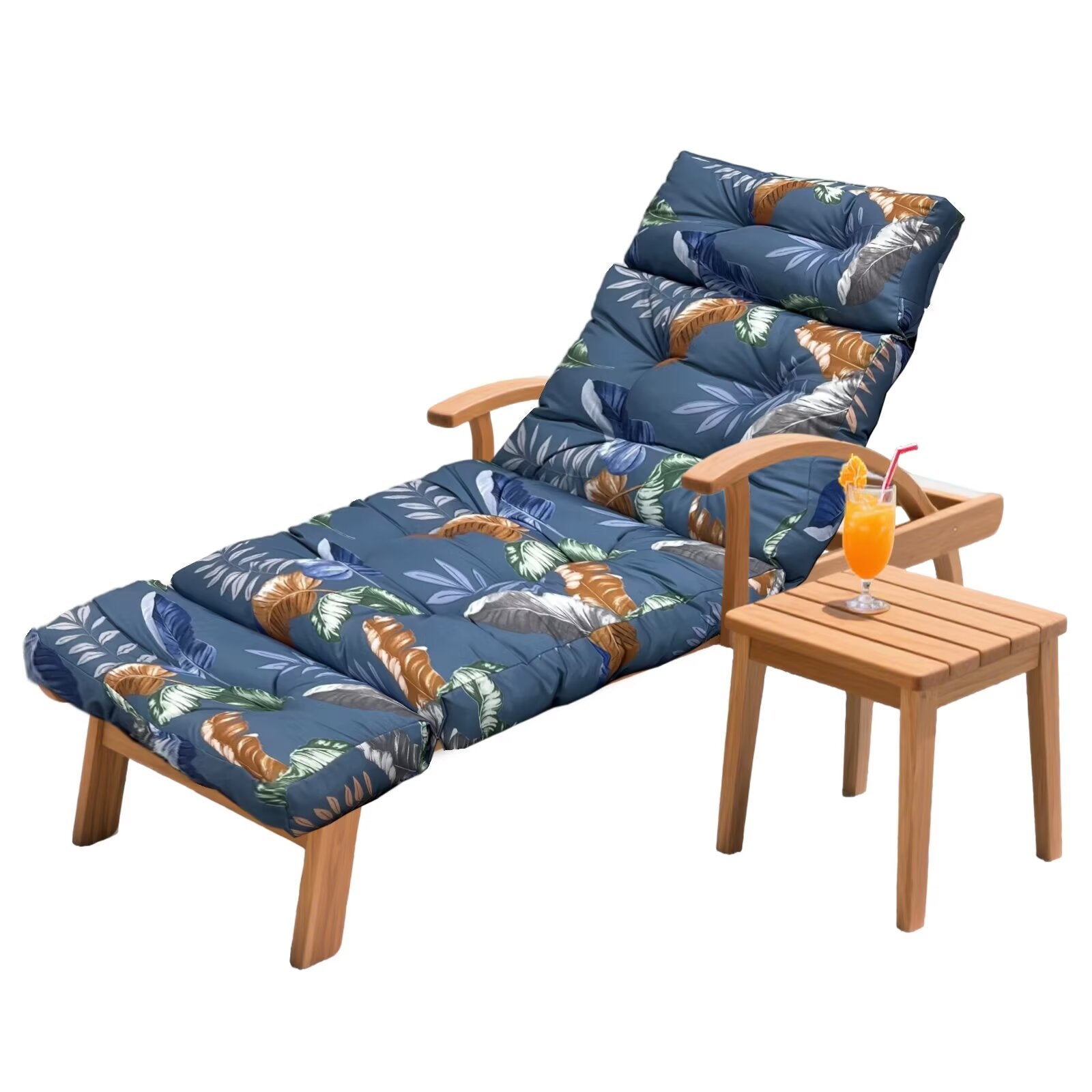 Outdoor Chaise Lounge Chair Cushion 75.1 x 23.6 x 4.7in, Waterproof Replacement Cotton Patio Thickened Pool Lounge Chair Cushion with Ties for Patio Outdoor Furniture