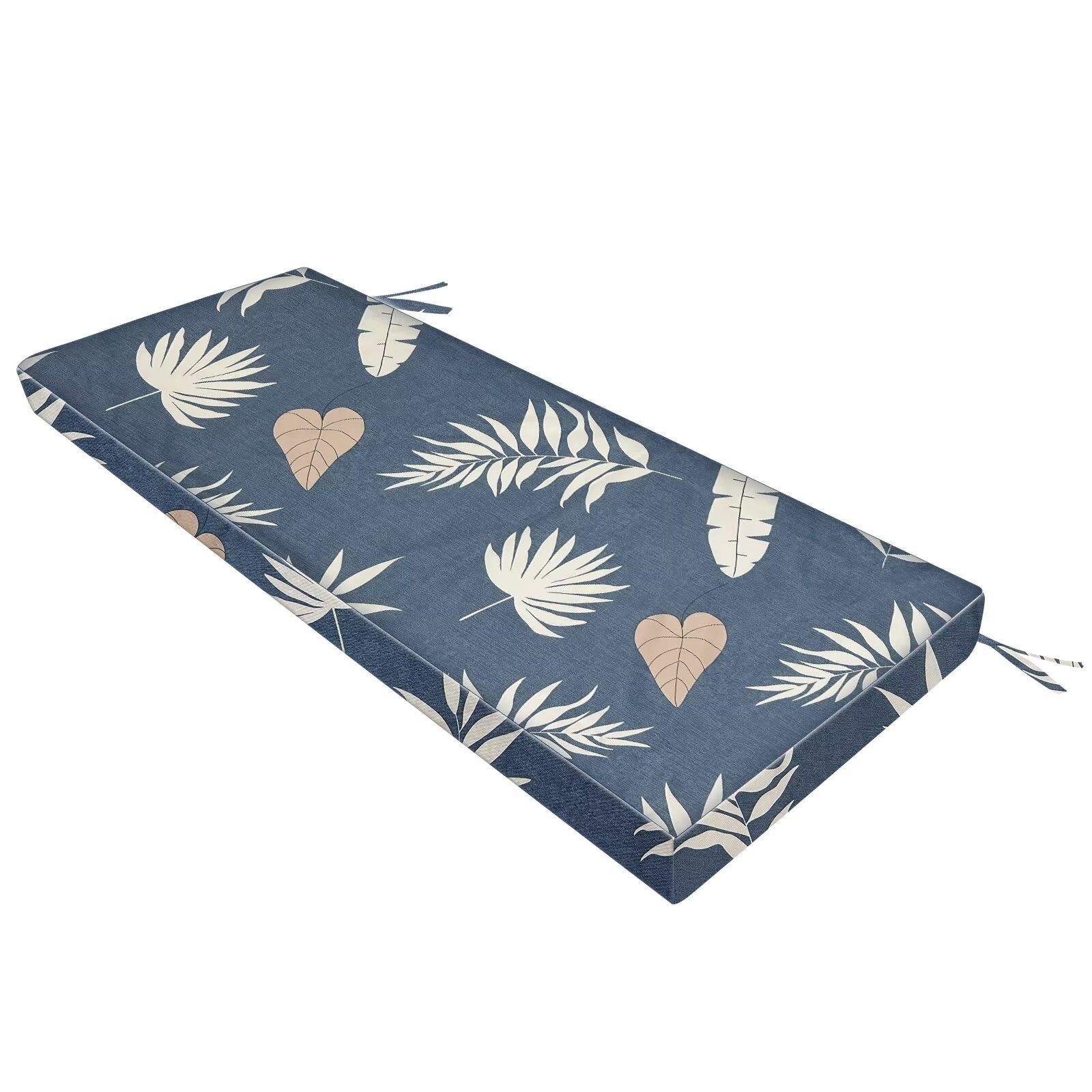 Outdoor Bench Cushion Waterproof - Fade Resistant Patio Furniture Cushions with Ties - Non-Slip Bench Pad Cushion with Removable Cover for Garden Swing Porch Sofa Settee