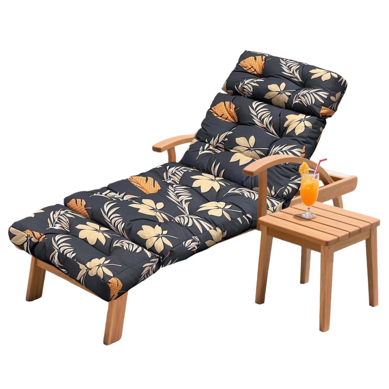 Outdoor Chaise Lounge Chair Cushion 75.1 x 23.6 x 4.7in, Waterproof Replacement Cotton Patio Thickened Pool Lounge Chair Cushion with Ties for Patio Outdoor Furniture