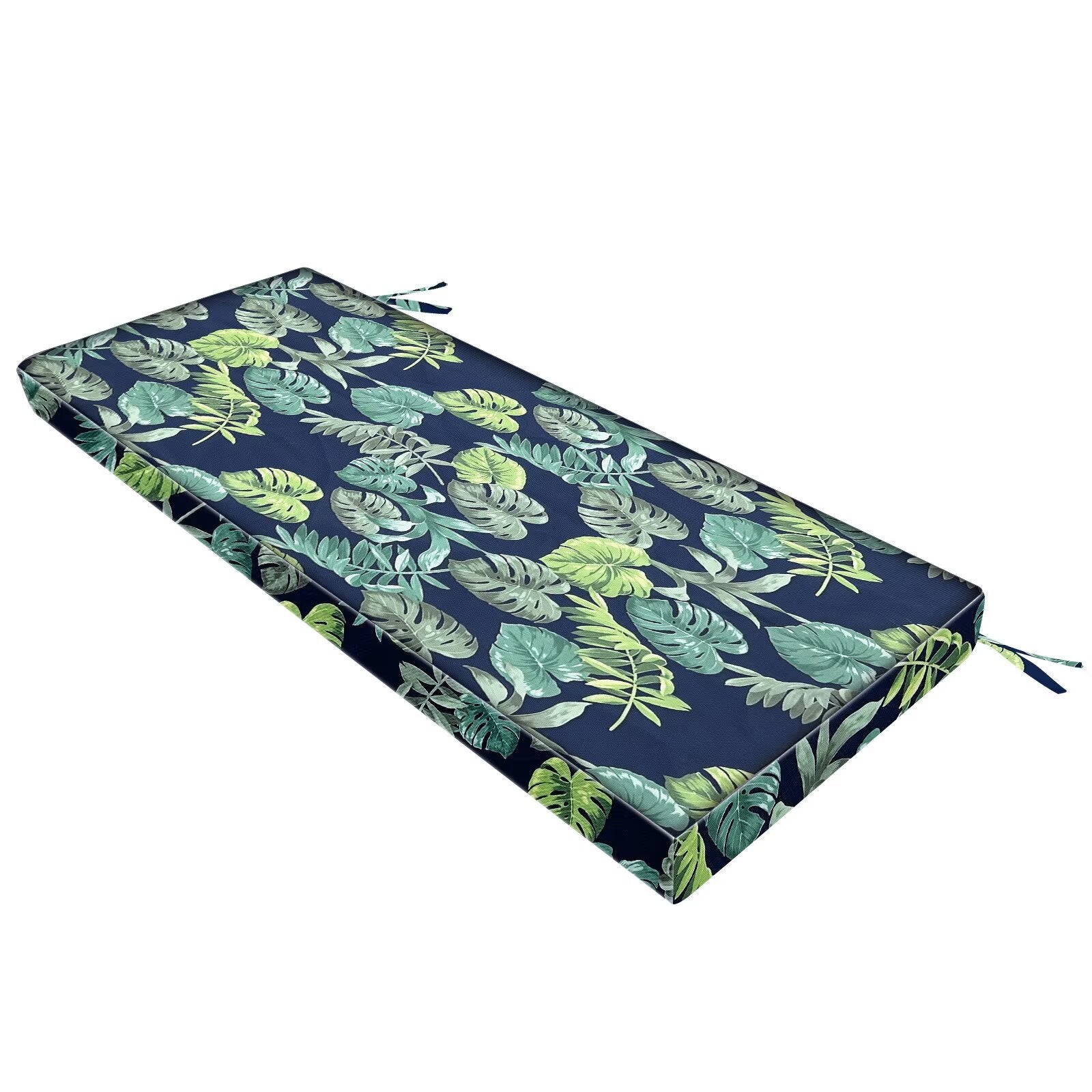 Outdoor Bench Cushion Waterproof - Fade Resistant Patio Furniture Cushions with Ties - Non-Slip Bench Pad Cushion with Removable Cover for Garden Swing Porch Sofa Settee