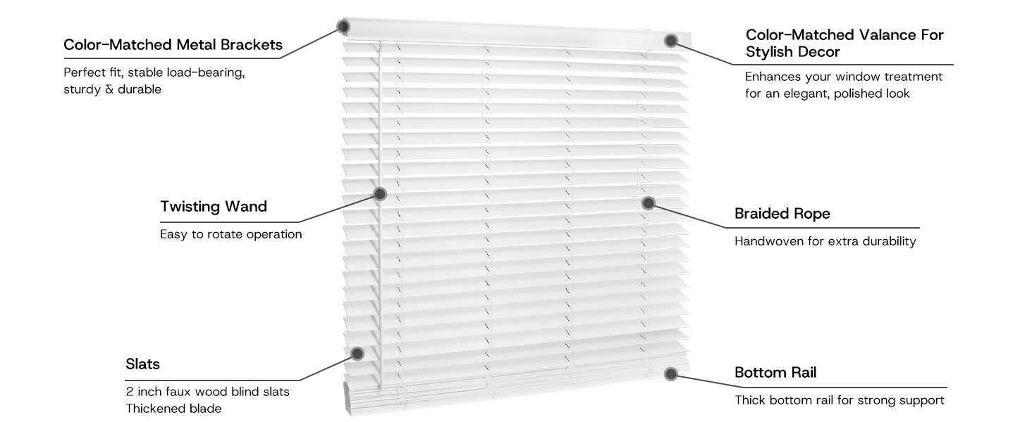 Custom faux wood blinds feature overview 6
