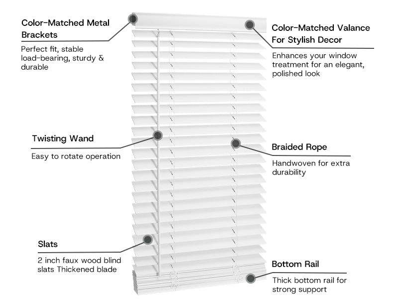 Custom faux wood blinds feature overview 6