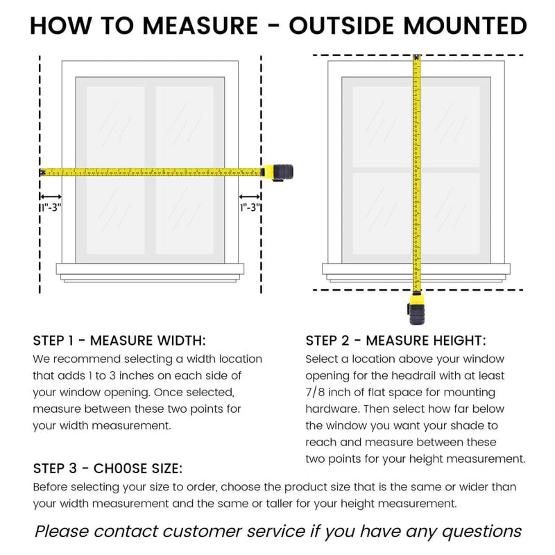 Outside mount measurement diagram